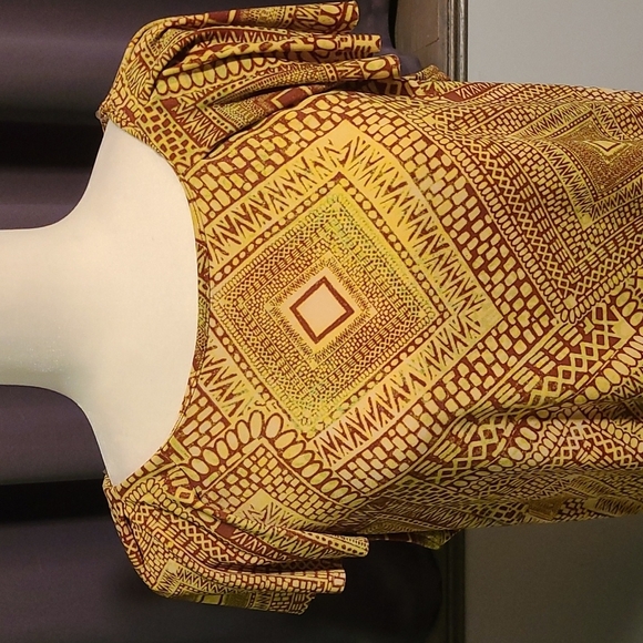 Anne Klein Gold Patternwd Top - Ladies XL - Picture 3 of 8